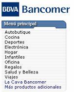 Menu de Bancomer